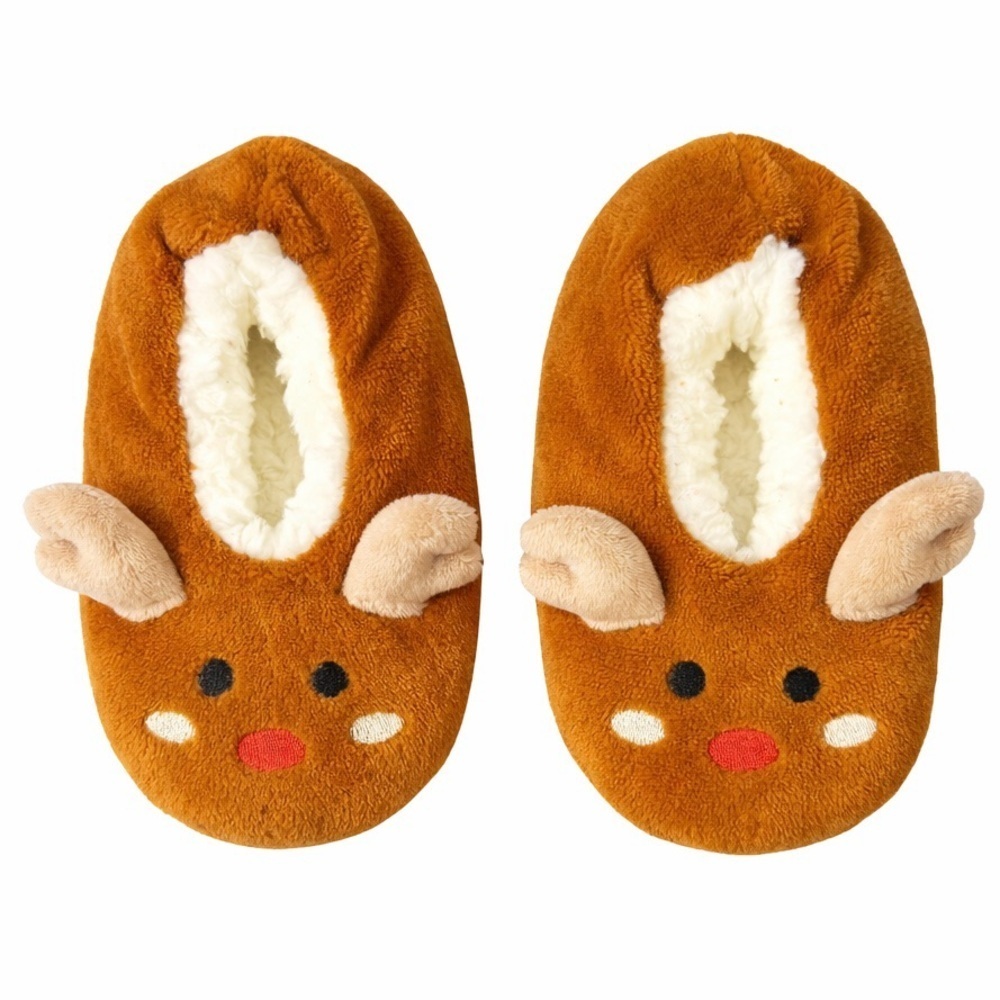 Plush Reindeer Slippers